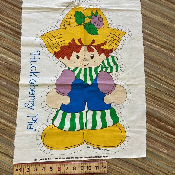 Huckleberry Pie Pillow/Doll Fabric Panel 1980 Springs Mills Strawberry Shortcake - Picture 2 of 3